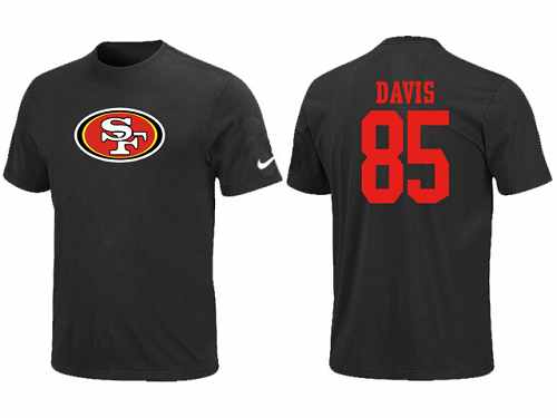 Nike San Francisco 49ers #85 Vernon Davis Name & Number NFL T-Shirt - Black
